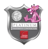 Platinum preferred contractor owens cornings logo awarded to schoenerrr roofing